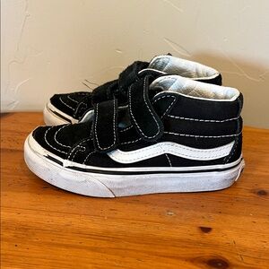 Vans Black and White Velcro Sneakers